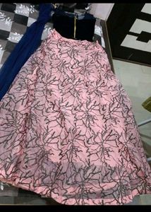 Elegant Pink & Black Lehenga Set