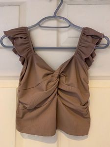 Mauve Ruffle Sleeve Top