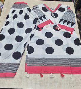Polka Dotted Farshi Salwar Suit set