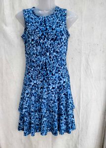 5929. Michael Kors Blue Leopard Print Dress