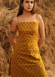 Floral Print Yellow Dress