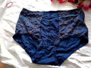 🎀BUY '1' GET '1' FREENavy Blue Lace Trim Briefs