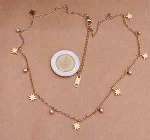 Star &amp; Crystal Dangle Antiturnish Necklace
