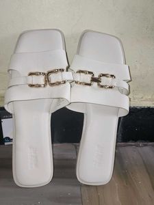 Primark Cream Slides with Gold Detail(UK)