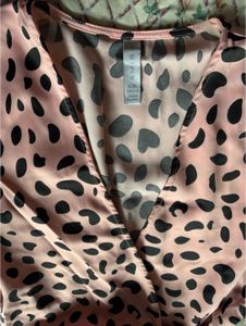Pink Leopard Print Wrap Dress