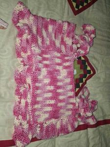 Crochet Pink Halter Top with Ruffles 🩷🎀
