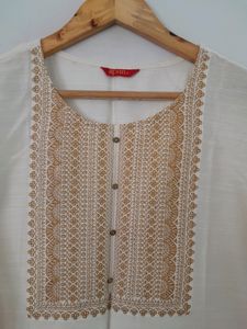 Cream Color  Printed Kurta (Women's)