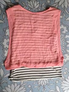 Calvin Klein Striped Layered Top
