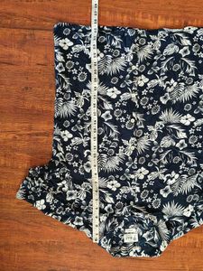 Navy Floral Short Sleeve Button-Up Shirt