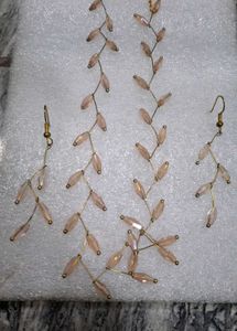 Delicate Beaded Leaf Design Jewelry Set