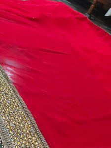 Vibrant Red Embellished Saree