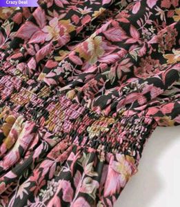 Mango Pink&amp;Purple smocked Waist Dress(Fixed Price)