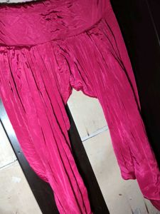 Vibrant Pink Pleated Salwar Pants