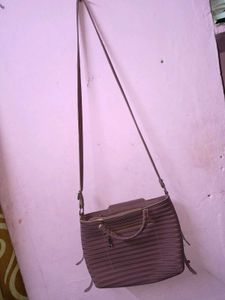 Stylish Burgundy Fringed Handbag