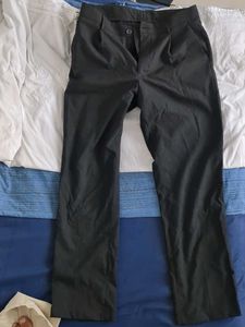 Mens Charcoal Pleated straight fit pants korean
