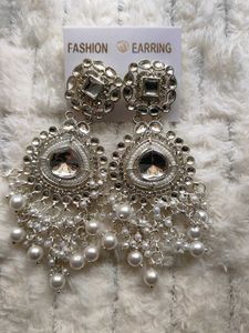 Stunning Silver Jhumka Earrings
