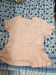 Madame Peach Striped Top