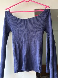Off-Shoulder Ribbed Knit Top