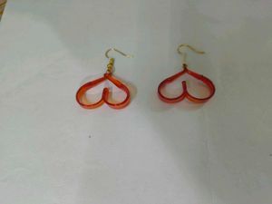 Chic Red Heart Dangle Earrings