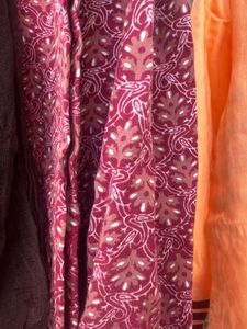 Orange Kurta with Maroon Embellishment