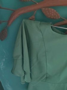 Chic Sage Green Ruffle Sleeve Top