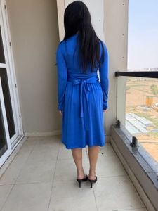 V-Neck Long Sleeve Wrap Dress