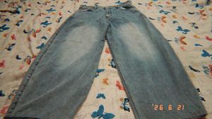 Barrel Fit Blue Denim Jeans