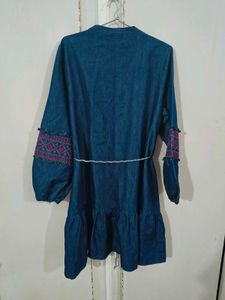 Beautiful Denim Dress with Embroidery