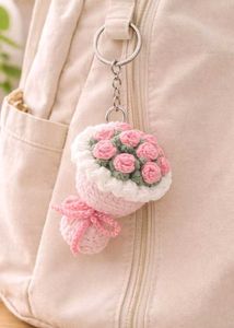 Crocheted Bouquet Keychain