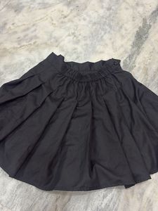 Black Pleated tailored Mini Skirt