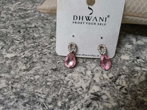 Dhwani Pink Crystal Drop Earrings