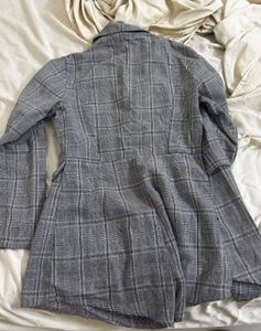 Plaid Double-Breasted Blazer