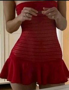 Stunning Red Strapless Mini Dress