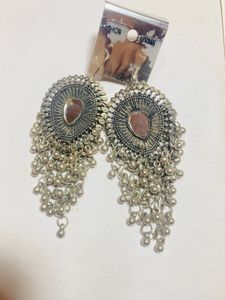 Bohemian Oxidized Jhumka Earrings