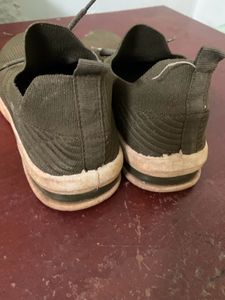 Olive Green Knit Casual Shoes