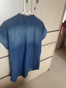 Denim tunic with Zipper Detail