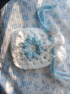 Handmade Crochet Drawstring Pouch