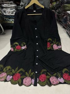 Elegant Black Embroidered Co-ord Set