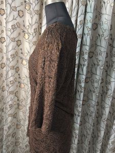 Elegant Brown Lace Top