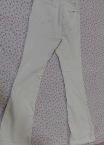 Cream Flared Jeans