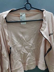 Pink Cropped Zip-Up Jacket