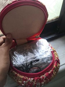 Embroidered Red Jewelry Box