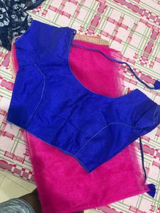 Vibrant Pink &amp; Blue Embroidered Lehenga Choli