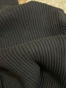 Black Ribbed Turtleneck Dress