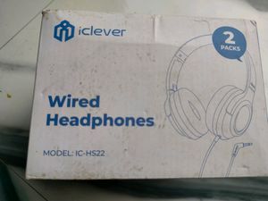 New Iclever Kids Wired Headphone 2 Pc Set