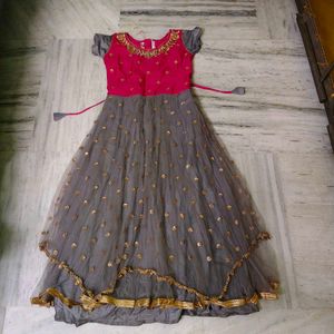 Beautiful Pink and Grey Embellished Gown