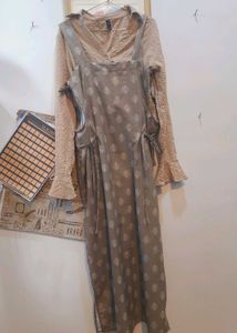 Elegant maxi Set with Tonal Print