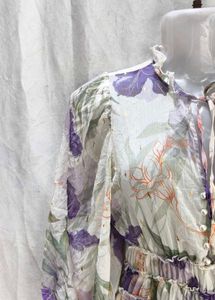 Sheer Floral Print Mini Dress