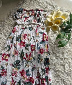 Floral Strapless Maxi Dress