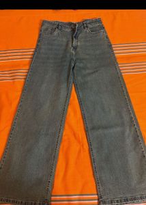 Wide Leg Blue Jeans